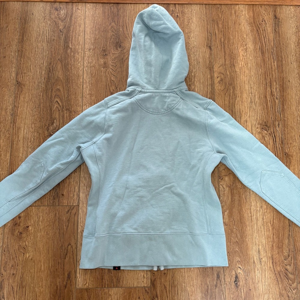 American Giant Full Zip‎ Hoodie USA Made Sweatshirt Light Blue Womens M Cotton - Picture 11 of 12